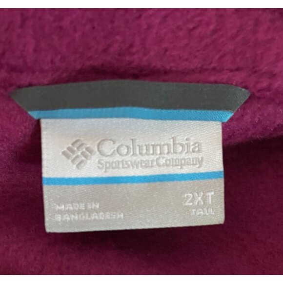 Columbia Mens 2XT Steens Mountain Zip Jacket Coat Burgundy/Black Polyester NWT - Picture 3 of 6